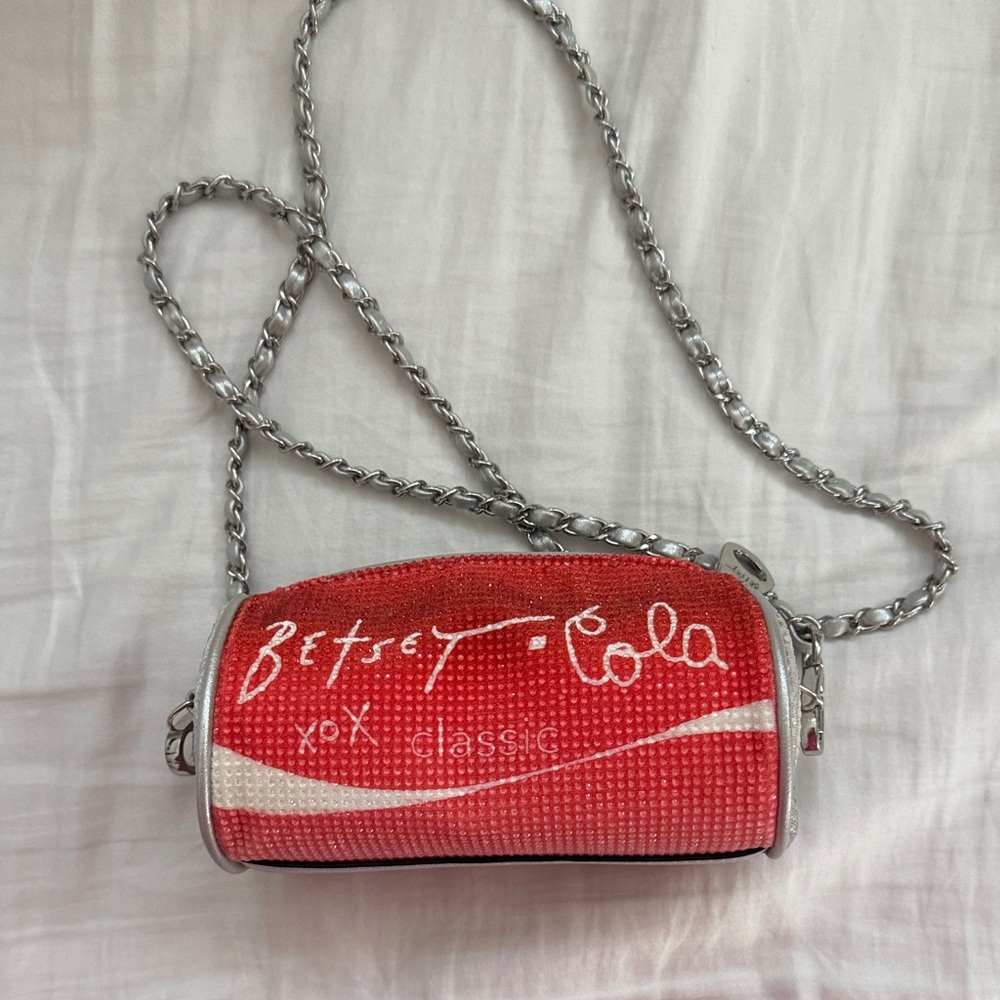 Betsey Johnson Red and Silver Cola Clutch
